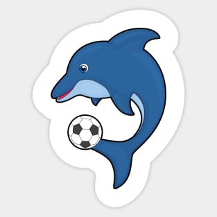 Dolphin as Soccer player with Soccer ball Sticker